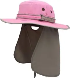 ピンクハット　つば広 UVカット 紫外線対策　アウトドア帽子