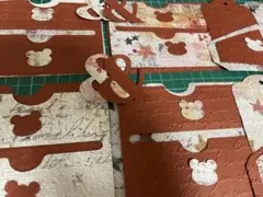ダイカット エンボス 英字ポケットセットおすそ分けファイル デザペ くまちゃん