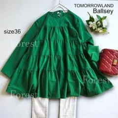 ストレッチタフタ ティアードブラウス　size36　トゥモローランド