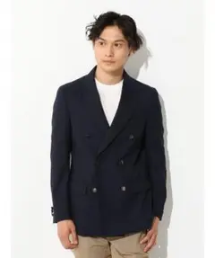 超高級★未使用級◎ダブルブレザー　ネイビー　メタルボタン　6Bのサムネイル