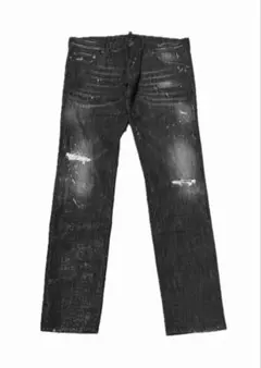 DSQUARED2 ブラック ダメージデニム