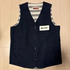used☆ウィアード☆コットンベスト☆S☆紺のサムネイル