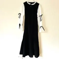 apres jour アプレジュール　ロングワンピース　リボン　黒　ガーリー系