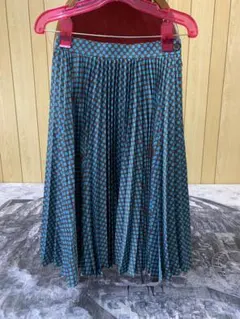 G0716-19★YSL ドット柄 プリーツスカート ひざ丈のサムネイル