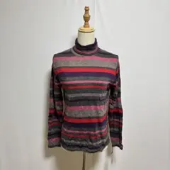 新品タグ付き✨eyffmkウールブレンドタートルネックニットカットソーLボーダー