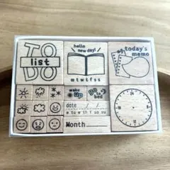 スケジュール 管理 スタンプセット 17点セット 木製スタンプ