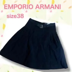 【綺麗】 エンポリオアルマーニ スカート ベロア ベルベット タック フレア 黒のサムネイル
