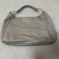 サザビー　SAZABY グレー レザー ハンドバッグ
