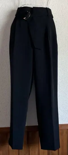 RALPH LAUREN ベルト付き ブラック スラックス パンツ