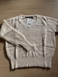 新品　イェッカヴェッカ アイボリー リブ編み　ニットセーター フリーサイズ