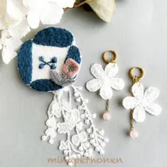 ミナペルホネンdear2wayブローチ 4wayピアス イヤリング NO.187