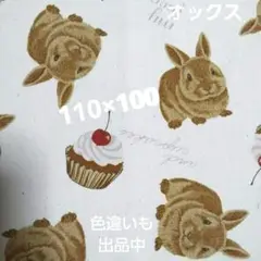 スイーツ柄 英字柄 うさぎ柄 オックス 生地 はぎれ チェリー