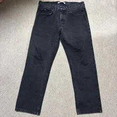 LEE ブラック ストレートデニム YKKジッパー