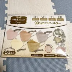 【新品未使用】3D立体型マスク 不織布マスク 50枚 5色入り