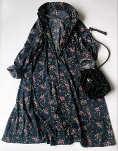 アーバンリサーチロッソ ２WAY 長袖 花柄ロングワンピース ブラック