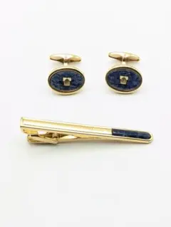 LANVIN ネクタイピン カフス セット ゴールド ブルーのサムネイル