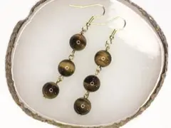 しましまみみりん様専用　　　天然石　タイガーアイ　ピアス
