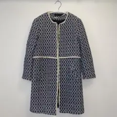 ZARA WOMAN ノーカラージャケット ネイビー/ホワイト