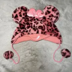 ミニーヒョウ柄ファンキャップ ピンク 旧型 ディズニー