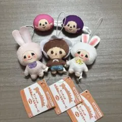 モンチッチ お花柄ぬいぐるみちゃーむ 3種 ＋　モンチッチマスコット2種　セットのサムネイル