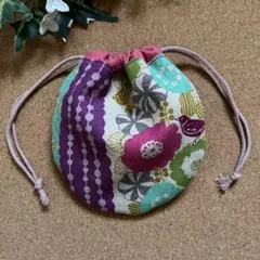 ハンドメイド　まあるい巾着　⌘ peck ピンク ハンドメイド まあるい巾着 ⌘ peck ピンク - メルカリ
