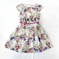 美品 TOCCA トッカ 膝丈ワンピース 花柄 ベルトライン フリル袖 - メルカリ