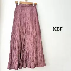 KBF ワッシャー加工 プリーツ風 ロングスカート ダスティピンク　oneのサムネイル