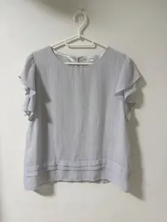 OFUON BASIC チェック柄 半袖 ブラウス