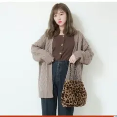 プチプラのあや　プチあや　レオパード　ヒョウ柄　巾着バッグ