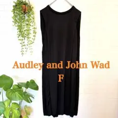 【Audley and John Wad 】ロングワンピース 異素材リネン混黒Fのサムネイル