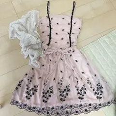 LEST ROSE レストローズ　パステルピンク　花柄ワンピース　ストール付き