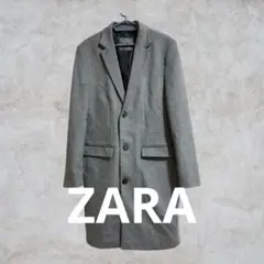 ZARA MAN メンズ チェスターコート ロングコート グレー