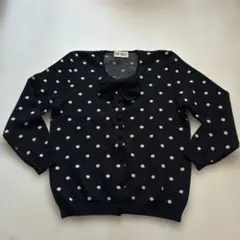 【未使用】ピンクハウス 黒 豪華ドットチュールボレロカーディガン/2023年 春 セール】 コットン＆ドットチュールレースカーディガン