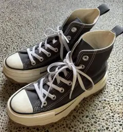 コンバース グレー ハイカットスニーカー 厚底