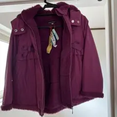 お値下げBeBe 110紫 フード付きコート