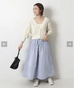 Spick and Span ライトタフタギャザースカート