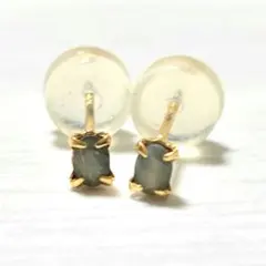K18】アンティークデザイン ブラックダイヤモンド セカンドピアス 