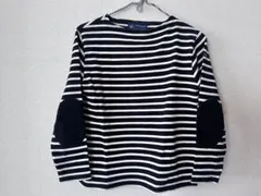 SAINTJAMES ウェッソン エルボーパッチ　黒白　長袖　ボーダー　肘パッチ