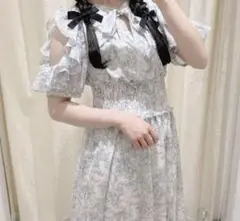 evelyn オリジナル花柄op グレー