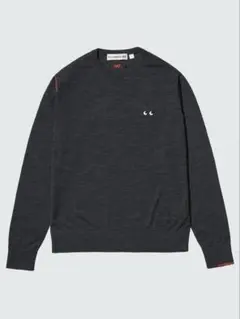 新品】メリノクルーネックセーター ダークグレーＳ アニヤハインドマーチ ユニクロ