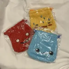 しずくちゃん もこもこ巾着ポーチ【3個セット】