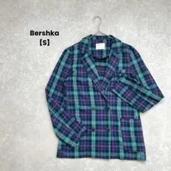 【Bershka】ダブルボタンテーラードジャケット　チェック柄　派手　個性的　Sのサムネイル