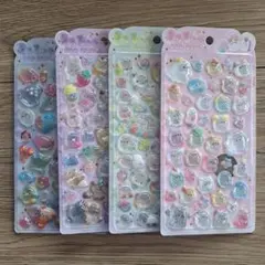 【正規品】うるちゅるちゅるPOPシール　4枚　まとめ売り オバケーヌ　シマエナガ