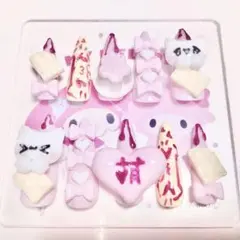 ネイルチップ　地雷系　量産型　平成女児　萌　バレンタイン　チョコ　ゴテゴテ　現品