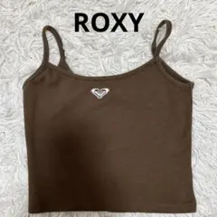 ROXY ロキシー クロップド丈 キャミソール タンクトップ ムラスポ ロゴ刺繍