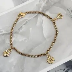 【美品】Dior CDロゴ ブレスレットエンブレム 旧ロゴ ラインストーン433
