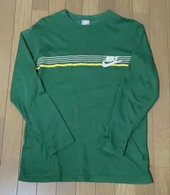 NIKE ナイキ 長袖カットソー L グリーン ストライプ ロンT