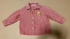 ミキハウス　長袖　チェックシャツ　赤　80