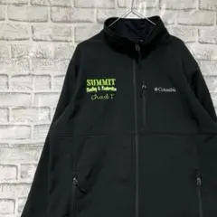 コロンビア　ソフトシェルジャケット！　ブラックL ロゴ刺繍アウトドア0109