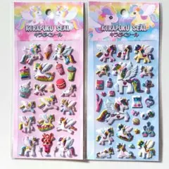 ユニコーン キラぷくシール レモン株式会社 2種セット ぷっくりシール